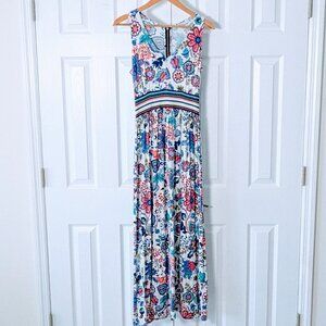 MILLY Women's Sleeveless Maxi Dress  Size M  Multi Color Combo Print